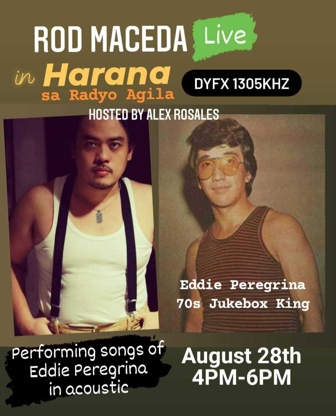 Rod Maceda grandcousin Eddie Peregrina tribute on DYFX Radyo Agila Harana Sa Radyo Agila.jpg