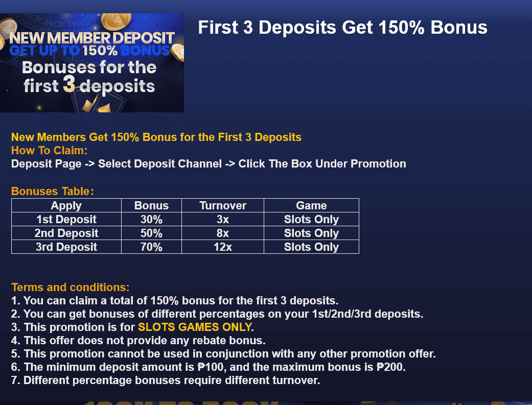 First 3 Deposits Get 150% Bonus.png